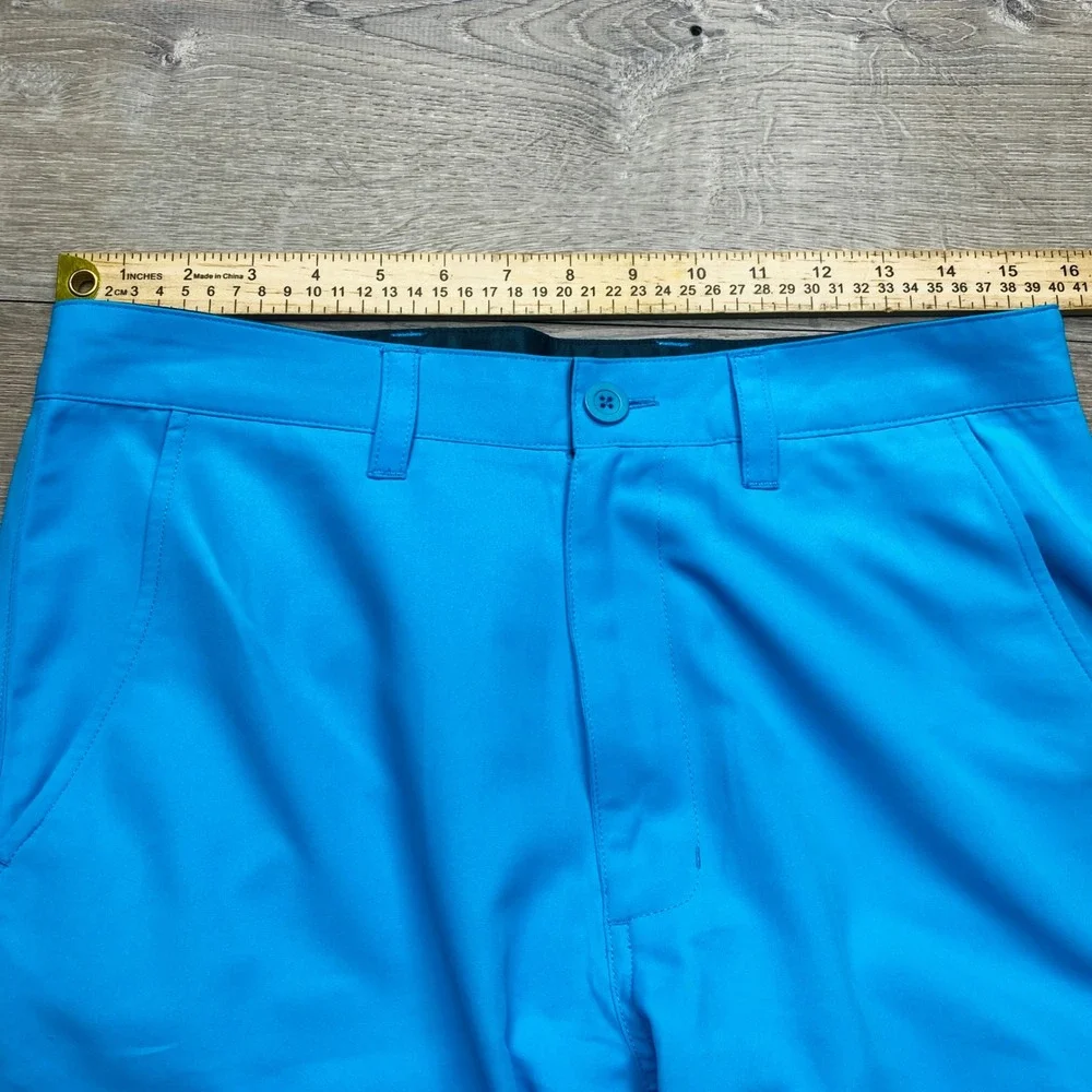 Matte‎ Grey Mens Golf Pants 32 Electric Blue Performance Polyester Trouser